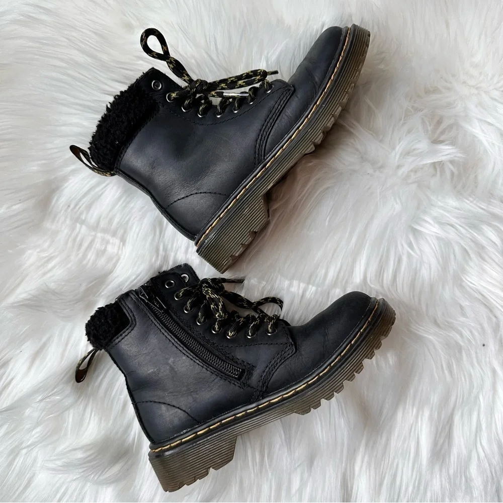 Dr.‎ Martens Unisex 1460 Collar J Black Leather Boots Size 12